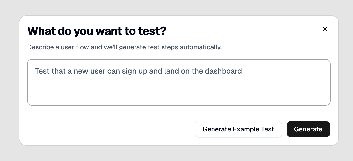 Creating a new test